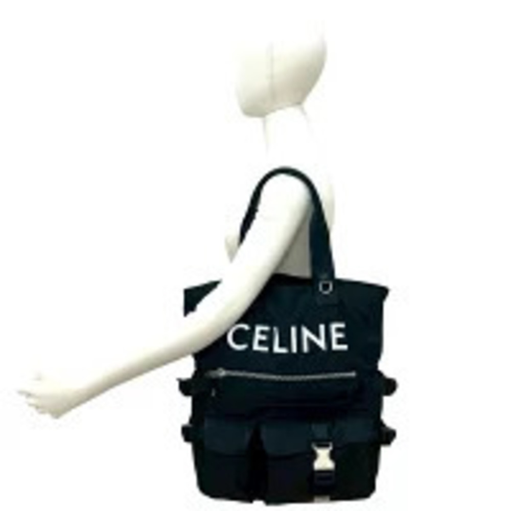 CELINE logo tote handbag shoulder black - Picture 2 of 10